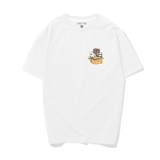 Áo thun unisex chất liệu cotton 100% in hình 3 gấu hoạt họa form rộng