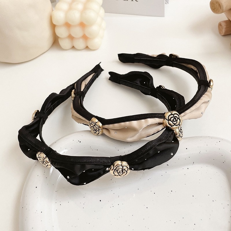 Băng Đô Vải In Hoa Trà Thời Trang Hàn Quốc