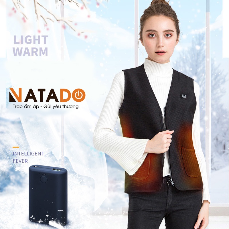 Áo sưởi điện Ghile Natado AS1 Thông Minh Chính Hãng - Áo khoác sưởi điện dùng pin dự phòng