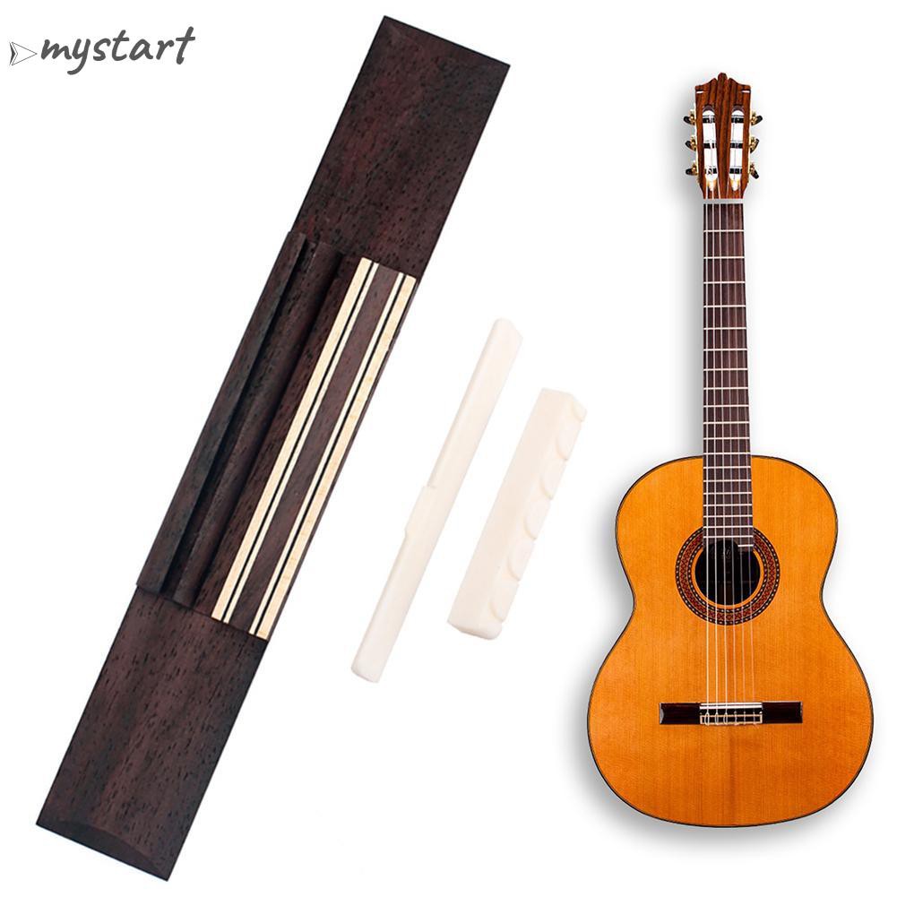 Bộ Ngựa Đàn + Lược + Lược Đàn Guitar Bằng Gỗ Hồng Mộc