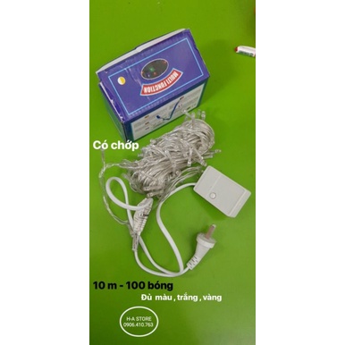 Dây đèn chớp Led trang trí hộp 10M 100 bóng vàng + trắng + đủ màu