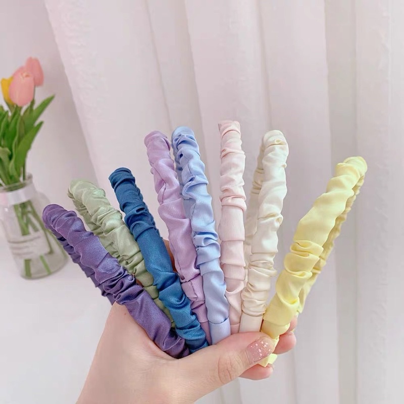 Cài tóc nhún màu pastel