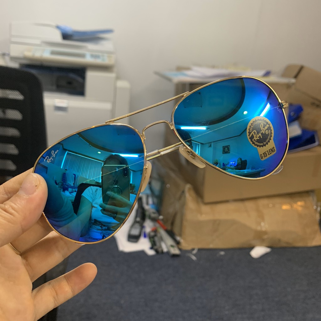 Kính nam Rayban xanh biển tráng gương | BigBuy360 - bigbuy360.vn