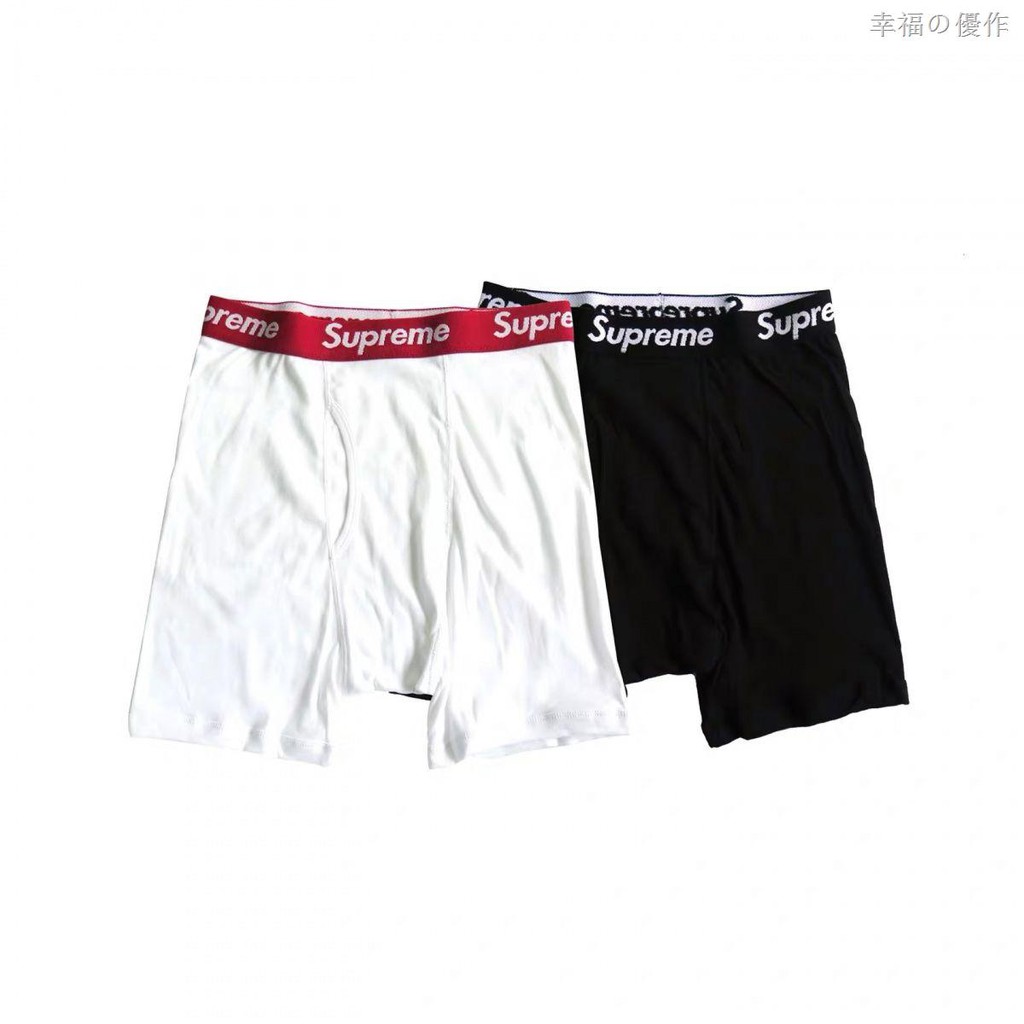 Quần lót Boxer vải Cotton in chữ Supreme kiểu Âu Mỹ cá tính cho các cặp đôi