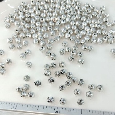 10-20-50viên Charm xỏ hoa hồng 4mm