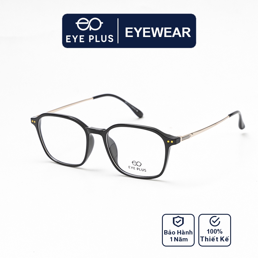 Gọng kính mắt cận nam nữ thời trang EYE PLUS dáng lục giác viền mảnh trẻ trung E450-68077