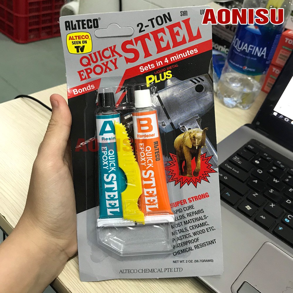 Keo Dán Sắt QUICK EPOXY STEEL 2 Thành Phần , Keo Dán Sắt , Gỗ , Keo Dán Đa Năng AONISU