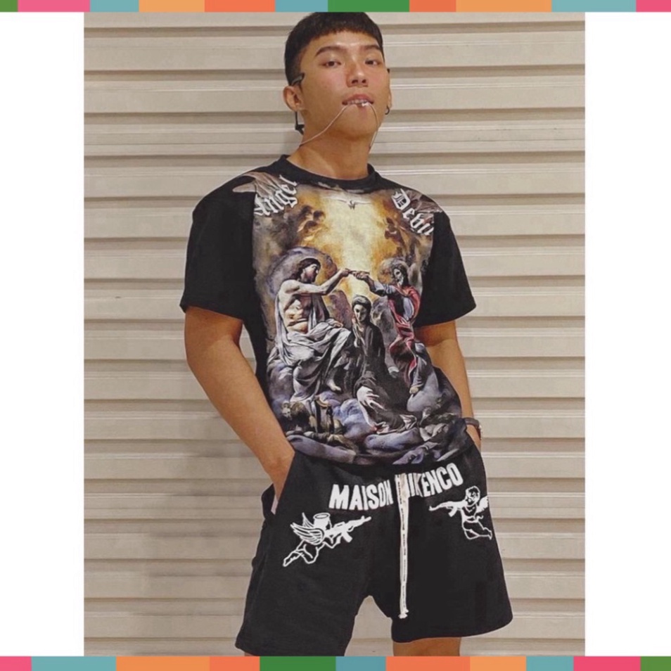 Áo thun MIKENCO Angel Devi, kiểu dáng unisex, cotton dày dặn, cộc tay cổ tròn trend hè 2022 | BigBuy360 - bigbuy360.vn