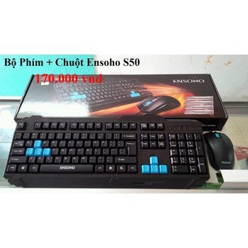 Bộ Keyboard + Mouse Ensoho S50 USB Đen