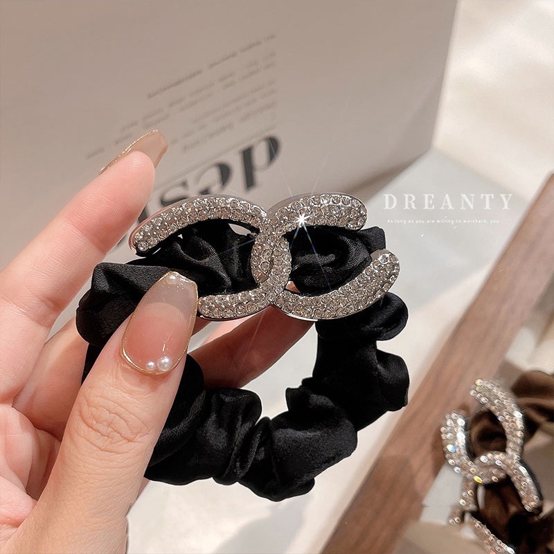 Dây Cột Tóc Kim Loại In Chữ Phong Cách Tối Giản Thời Trang Hàn Quốc