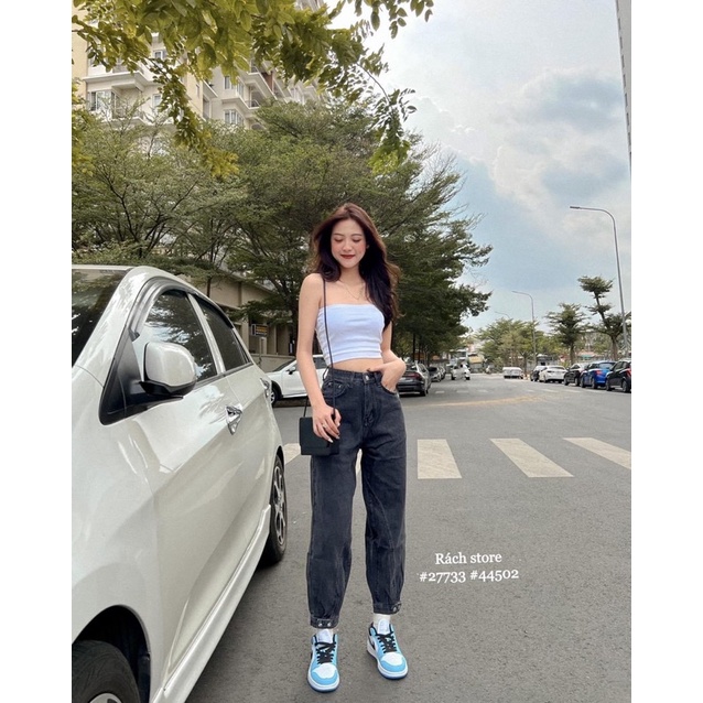 Set áo ống trơn (2044) - Quần jogger 445 nút lai chỉ chéo