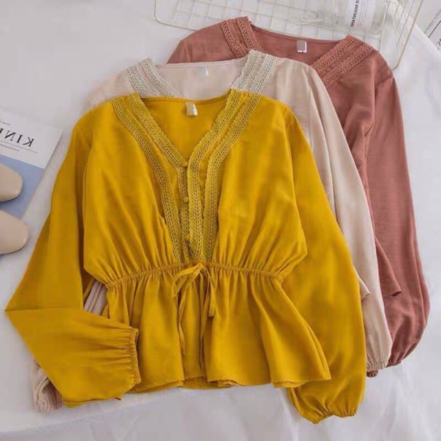 ÁO KIỂU VIỀN REN NGỰC 🐵🐵🐵🐵🐵