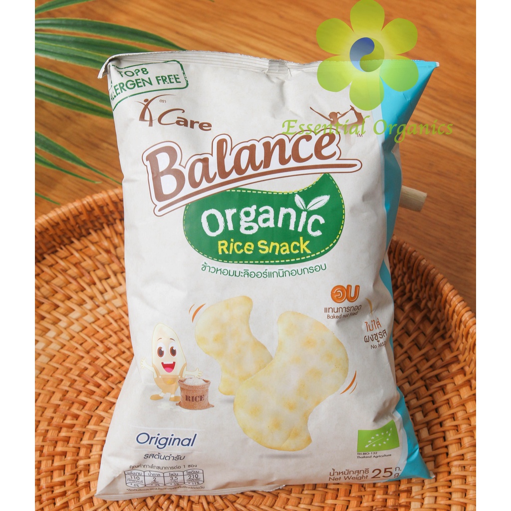 Bánh gạo (snack) hữu cơ 4Care Balance 25g cho bé từ 12 tháng tuổi - Bánh ăn dặm ăn nhẹ cho bé nhập khẩu Thái Lan