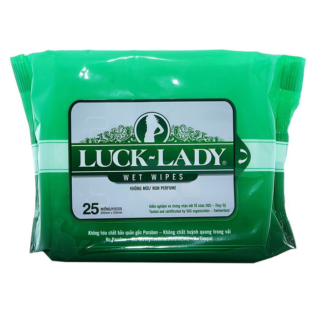 Giấy ướt Lucky Lady 25 tờ &amp; 10 tờ