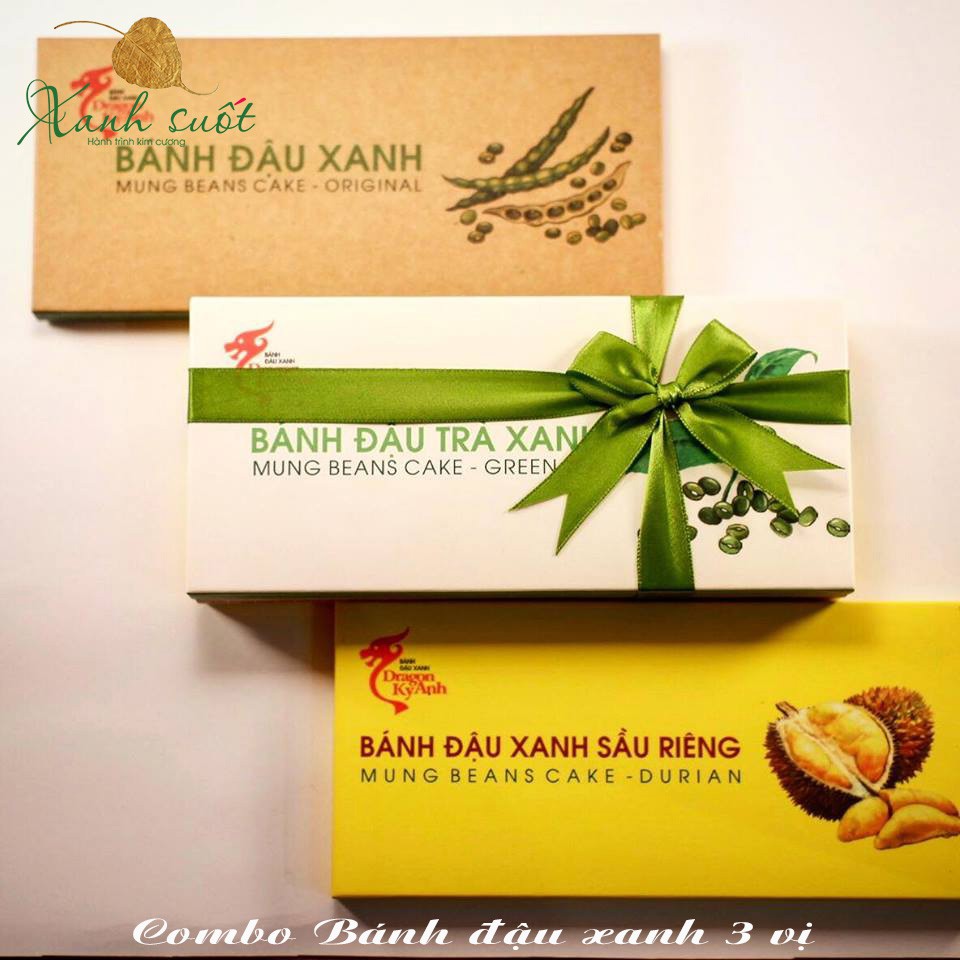 [Dragon Kỳ Anh] Combo 3 Bánh đậu xanh đặc sản Rồng Vàng Kỳ Anh