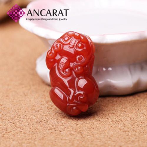 Mặt Dây Chuyền [ANCARAT] Tỳ Hưu Mã Não Đỏ - Tặng Kèm Dây Đeo