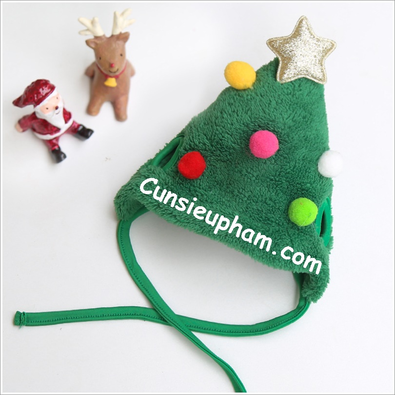 Nón cây thông Noel cho chó mèo đồ hoá trang Noel chó mèo