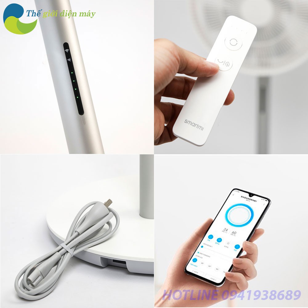 [Bản quốc tế] Quạt đứng thông minh XIaomi Smartmi gen 3 có pin, có remote - Bảo hành 12 tháng - Shop Thế Giới Điện Máy