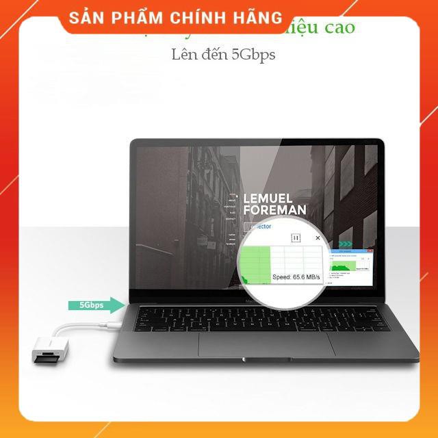 Đầu đọc thẻ TF/SD cổng USB type C gen 1 tốc độ 5Gbps 20Cm Ugreen 40380 dailyphukien