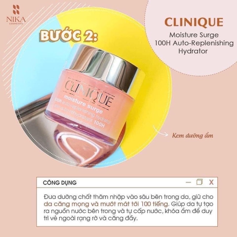 Kem Dưỡng ẨM Clinique Moiture Surge 72,100hH Cho Da Mềm Mại, Mịn Màng 30ml,125ml unbox