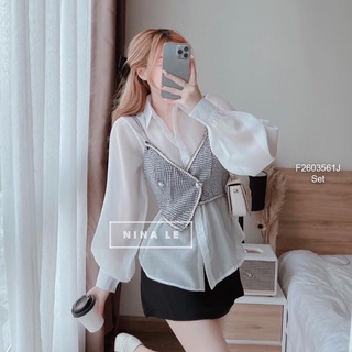 Set áo tơ mix áo dạ chân váy!Chất tơ dạ, váy lót quần