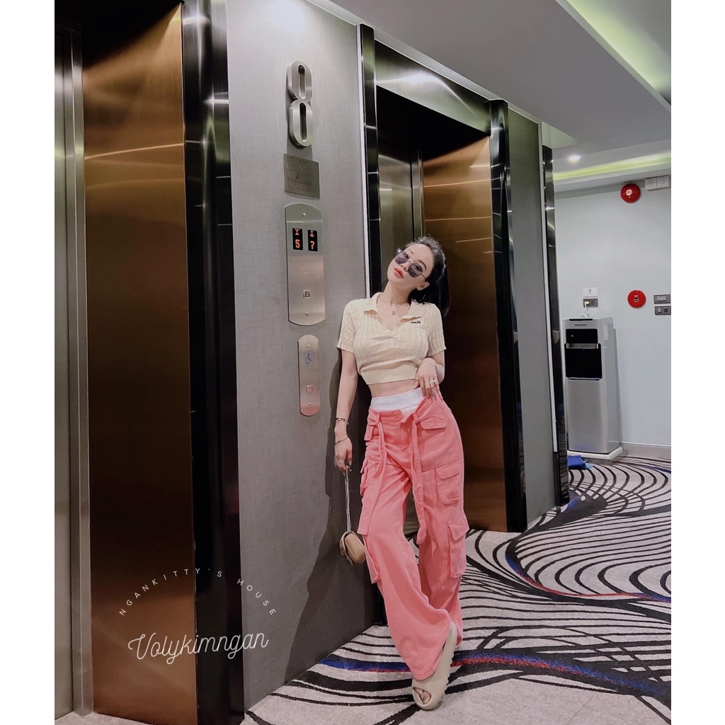 Quần suông túi hộp dây lưng