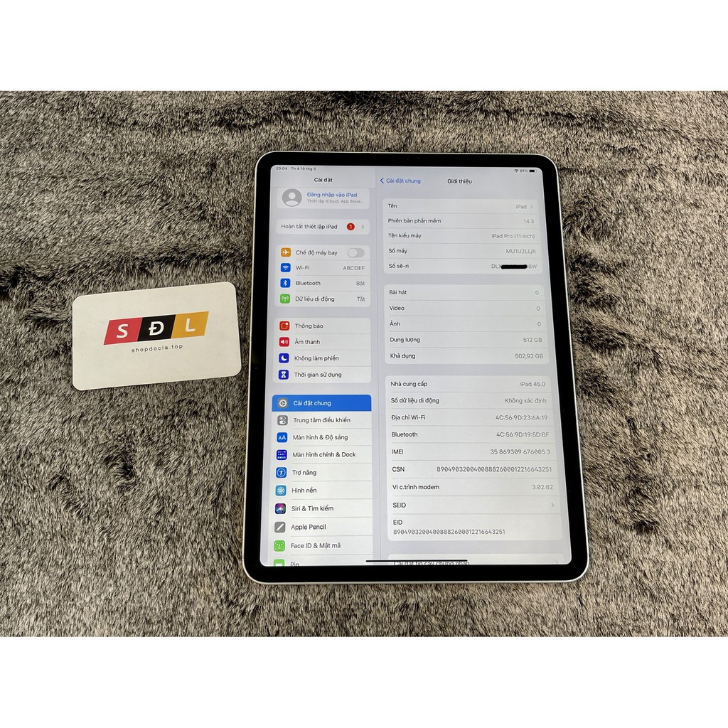 Máy tính bảng Apple iPad Pro 11 inch 2018 512GB bản 4G