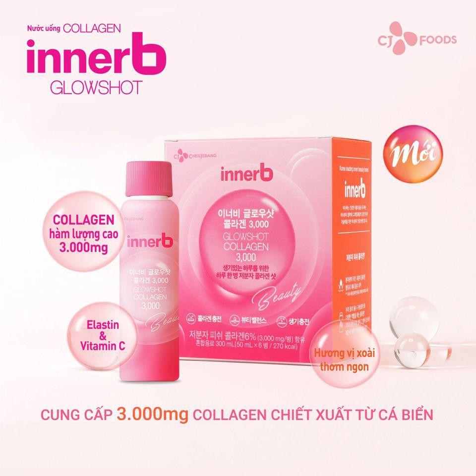 Combo 5 chai Nước uống Collagen Vitamin C sáng da InnerB Glowshot 50ml x 5