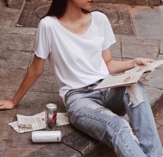 Áo thun cổ tròn xuất dư