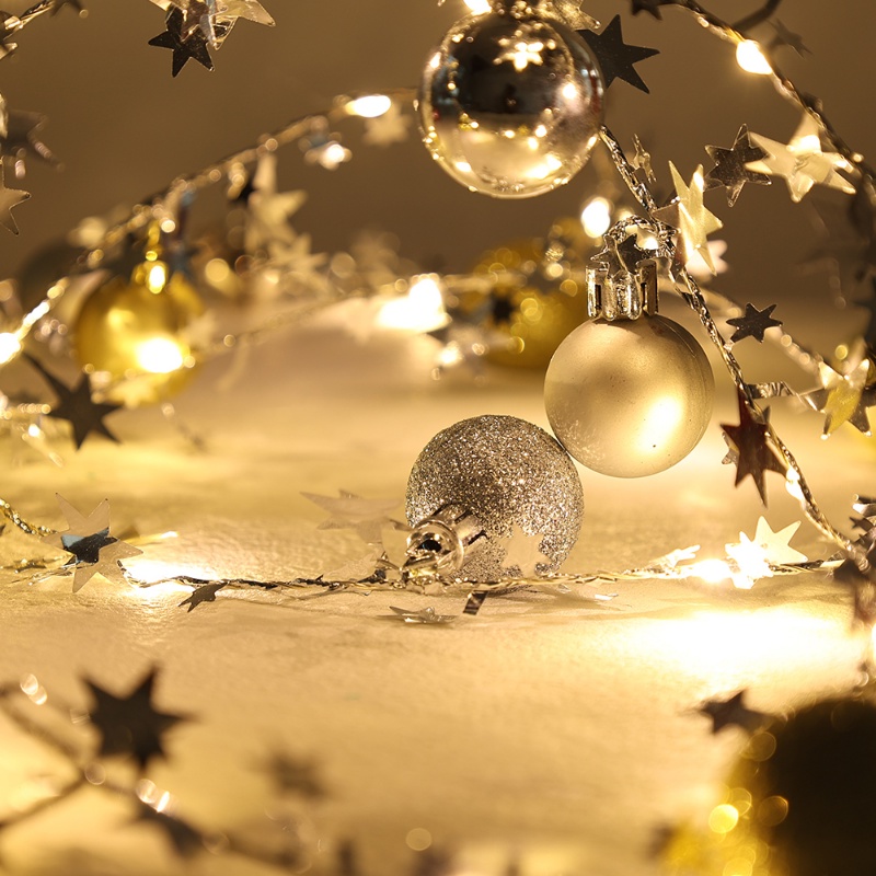 Dây Đèn LED Hình Cầu 2M Trang Trí Giáng Sinh Chạy Pin