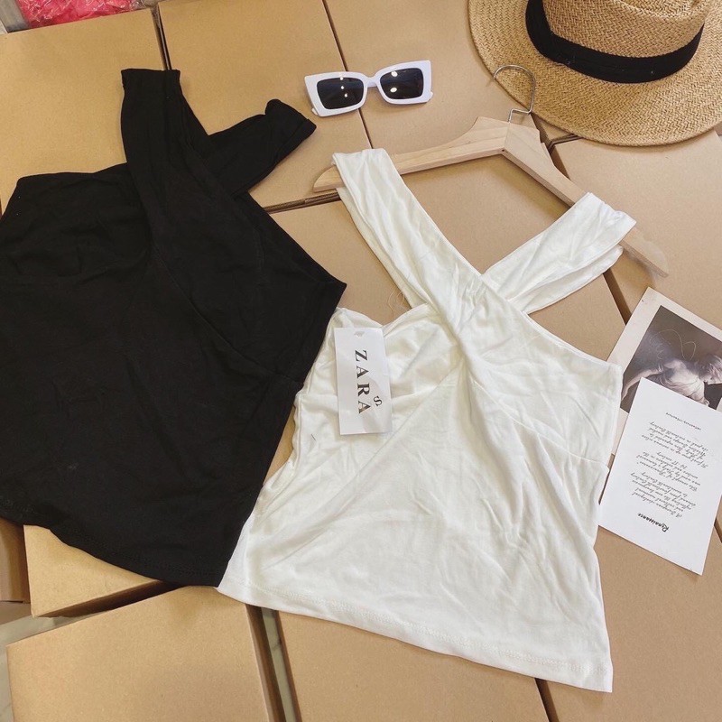 [RẺ VÔ ĐỊCH] Áo Chéo Ngực Trễ Vai Siêu Hot, Thun 2S Chéo Ngực