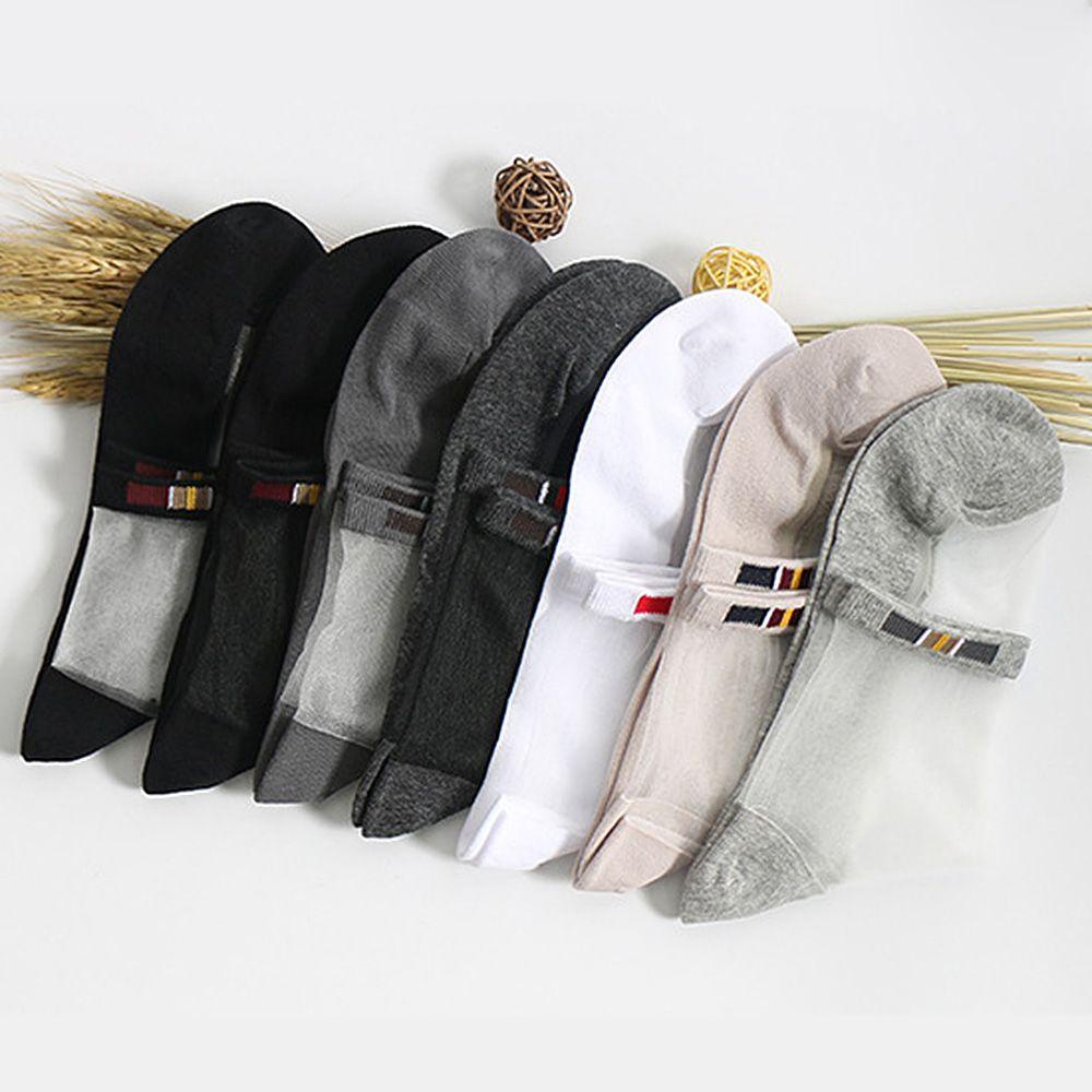 MIQUEL Tất Cotton Lụa Trong Suốt Chống Trượt Thời Trang Mùa Hè Dành Cho Nam