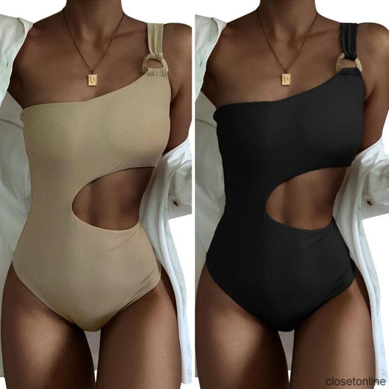 Bikini 1 mảnh đi biển nữ Áo đồ Một Lệch Vai Có Đệm Mút | BigBuy360 - bigbuy360.vn