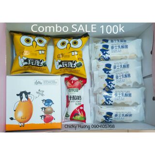 Combo thạch + bimbim + bánh sữa chua + sữa chua uống