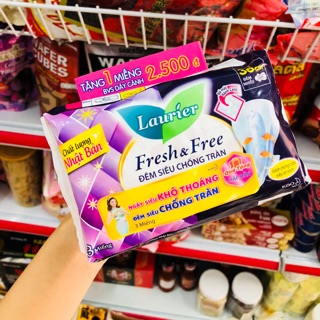 🏝🏝 Băng Vệ Sinh Laurier Fresh & Free Đêm Siêu Chống Tràn Tặng Băng Laurier Dày Cánh Siêu Thấm Tối Đa