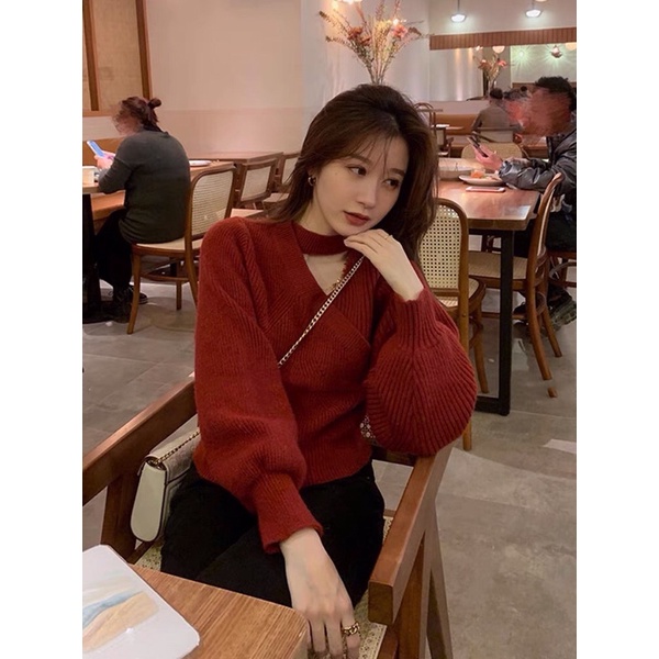 Áo Len Chéo Tay Bồng Ulzzang | BigBuy360 - bigbuy360.vn