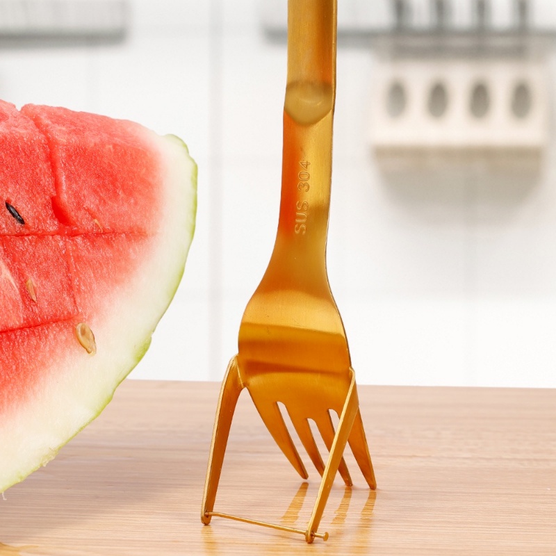 Nĩa Ăn Trái Cây 2 Trong 1 Đa Năng Bằng Thép Không Gỉ