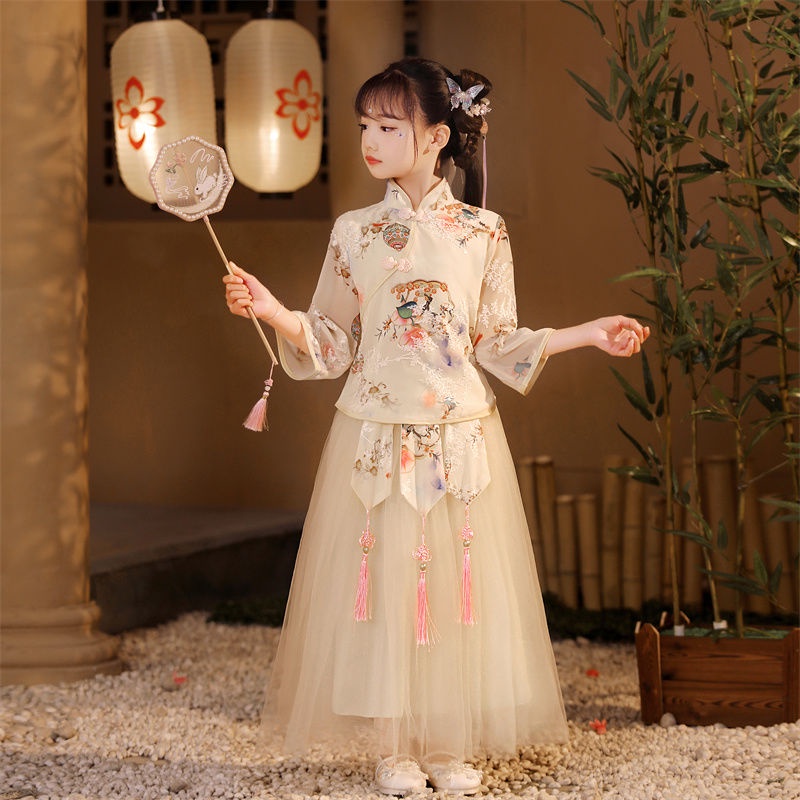 Bộ Hán Phục Phong Cách Trung Hoa Cổ Điển Cho Bé Gái