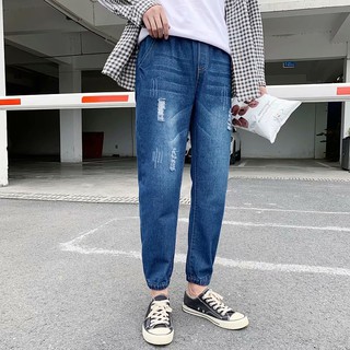 Quần Rách Thẳng Denim Quần Retro Phong Cách Thời Trang Denim Quần Denim Rách Quần Denim Rách Quần Denim Rách Quần Denim Hàn Quốc Quần Denim Hủy Diệt