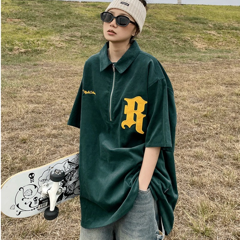 Áo Thun PoLo NgắN Tay Thêu Hoa HồNg Cho Nam