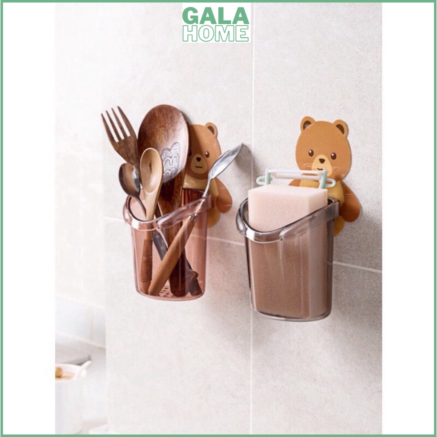 Cốc dán tường đa năng Cốc gấu dán tường đựng bàn chải GALA HOME