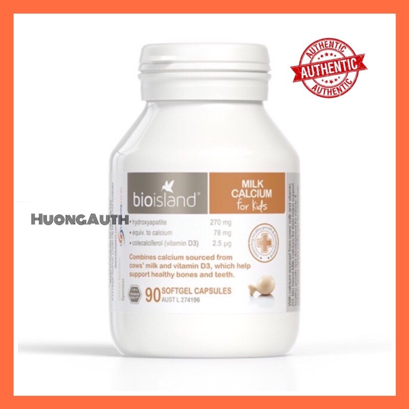 Canxi milk  Bioisland cho bé 90 Viên