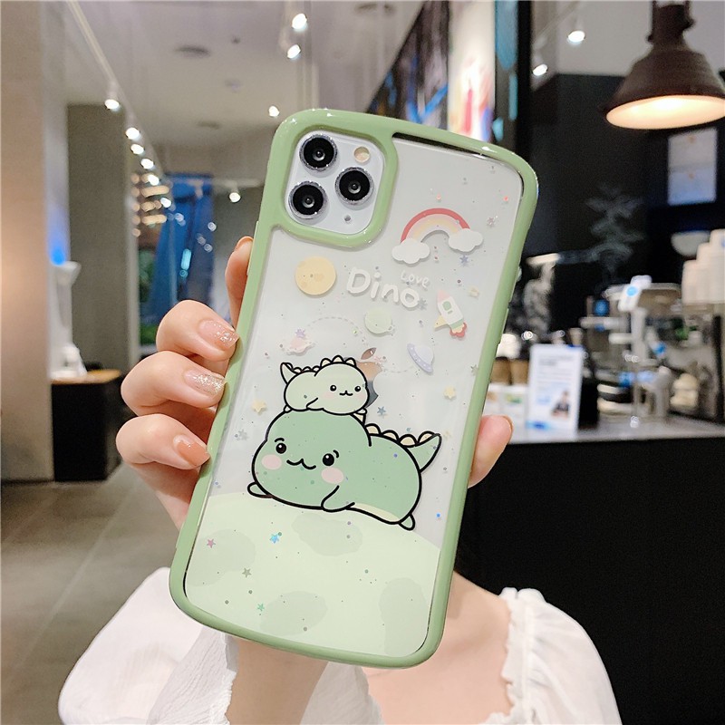 Ốp lưng iphone - Ốp iphone Kim tuyến Cong Dino-Khủng long 6/6s/6plus/6splus/ 7plus/ 8plus / x /xs /xs max /11 /11 promax