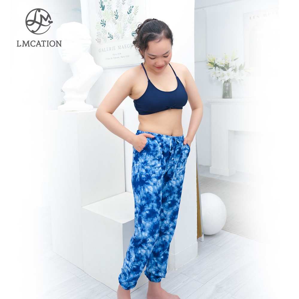 Bộ Đồ Thể Thao Nữ LMcation - Áo bikini Krista &amp; Quần dài đa năng Dana - Màu xanh dương