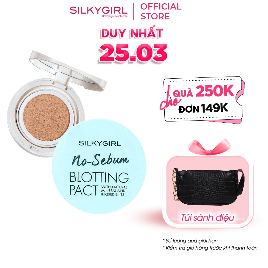 COMBO 2 hộp BB Cushion Silkygirl 15g + phấn phủ nén Blotting Pact 7g