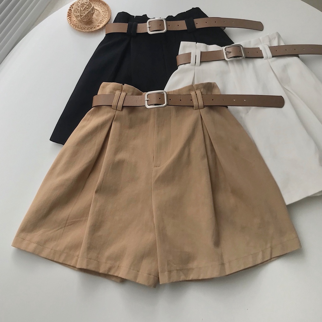 Quần Đùi PHALA Kaki Nữ JEM CLOSET Kèm Belt Chất Vải Dày Dặn Phối Đồ Siêu Hack Dáng 2936