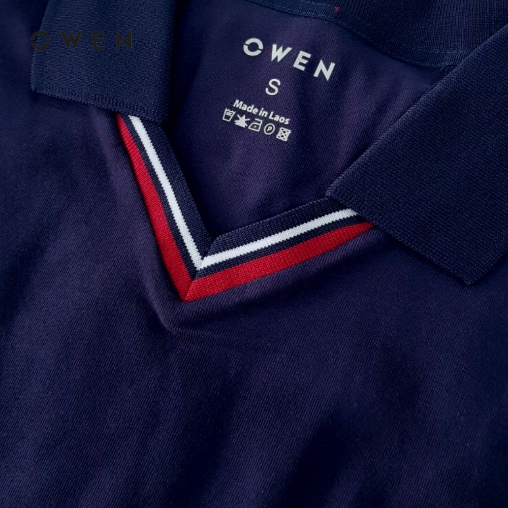 Áo Polo Owen Cotton màu xanh đen Bodyfit - PAT20198