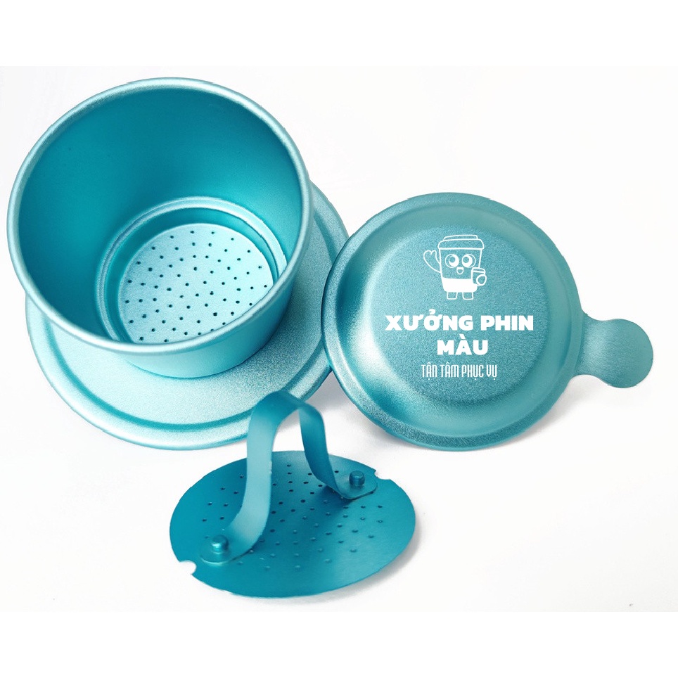 Phin màu pha cà phê, phin Anode cao cấp, phin nhôm màu khắc logo thương hiệu khách hàng, Phin nhôm không màu cao cấp