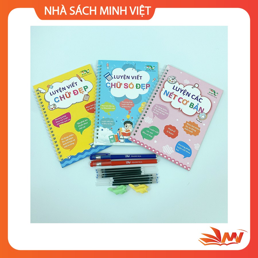 Combo 3 Quyển Vở Luyện Tập Viết Cho Bé Mực - mực tự xóa dùng mãi mãi