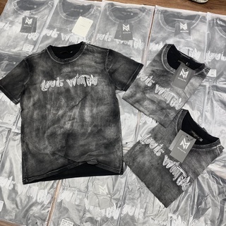 Áo thun nam nữ thời trang, áo phông hạo tiết chữ Lv cực chất nam nữ